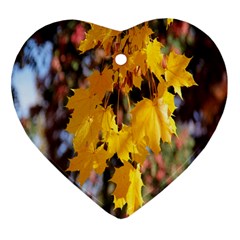 Amazing Arrowtown Autumn Leaves Heart Ornament (two Sides) by artworkshop