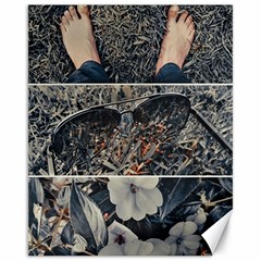 Bare Feet, Sunglasses And Flowers On The Grass Collage Canvas 16  X 20  by dflcprintsclothing