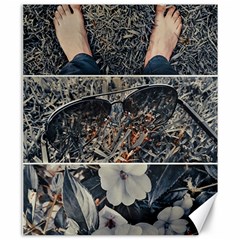 Bare Feet, Sunglasses And Flowers On The Grass Collage Canvas 20  X 24 