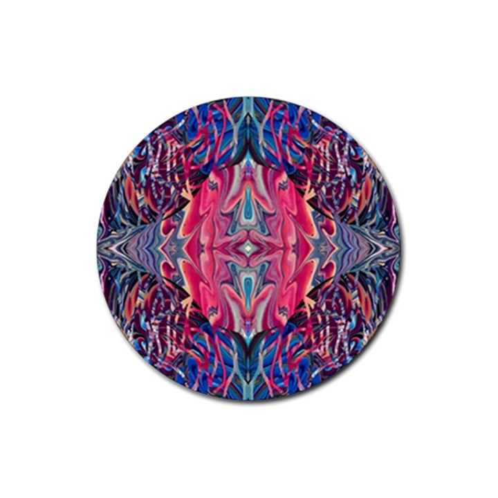 Abstract arabesque Rubber Round Coaster (4 pack)