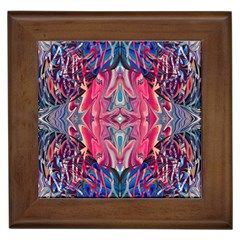 Abstract Arabesque Framed Tile by kaleidomarblingart