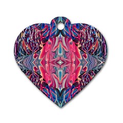 Abstract Arabesque Dog Tag Heart (two Sides) by kaleidomarblingart