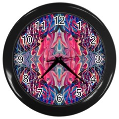 Abstract Arabesque Wall Clock (black) by kaleidomarblingart