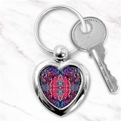 Abstract Arabesque Key Chain (heart) by kaleidomarblingart