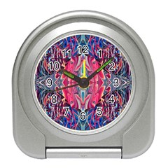 Abstract Arabesque Travel Alarm Clock by kaleidomarblingart