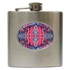 Abstract Arabesque Hip Flask (6 Oz) by kaleidomarblingart