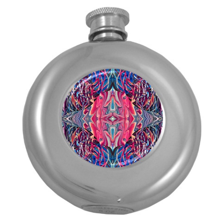 Abstract arabesque Round Hip Flask (5 oz)