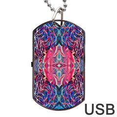 Abstract Arabesque Dog Tag Usb Flash (two Sides) by kaleidomarblingart