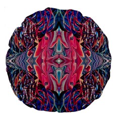 Abstract Arabesque Large 18  Premium Round Cushions by kaleidomarblingart