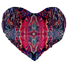 Abstract Arabesque Large 19  Premium Flano Heart Shape Cushions by kaleidomarblingart