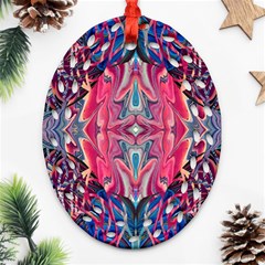 Abstract Arabesque Oval Filigree Ornament (two Sides) by kaleidomarblingart