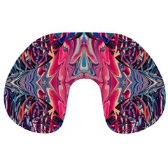 Abstract Arabesque Travel Neck Pillow by kaleidomarblingart