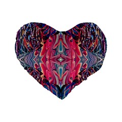 Abstract Arabesque Standard 16  Premium Flano Heart Shape Cushions by kaleidomarblingart