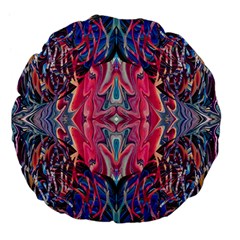 Abstract Arabesque Large 18  Premium Flano Round Cushions by kaleidomarblingart