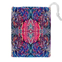 Abstract Arabesque Drawstring Pouch (4xl) by kaleidomarblingart