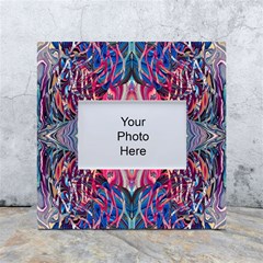 Abstract Arabesque White Box Photo Frame 4  X 6  by kaleidomarblingart