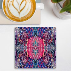 Abstract Arabesque Uv Print Square Tile Coaster  by kaleidomarblingart