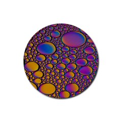 Bubble Color Rubber Round Coaster (4 Pack) by artworkshop