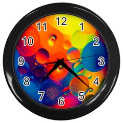 Colorfull Pattern Wall Clock (black) by artworkshop