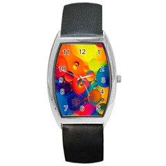 Colorfull Pattern Barrel Style Metal Watch by artworkshop