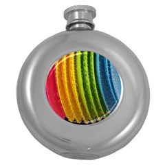  Colorful Illustrations Round Hip Flask (5 Oz) by artworkshop