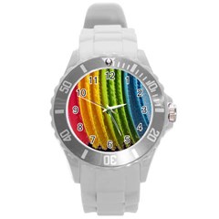  Colorful Illustrations Round Plastic Sport Watch (l) by artworkshop