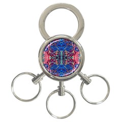 Cobalt Arabesque 3-ring Key Chain by kaleidomarblingart