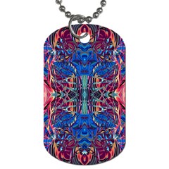 Cobalt Arabesque Dog Tag (two Sides) by kaleidomarblingart