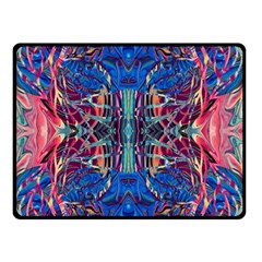 Cobalt Arabesque Fleece Blanket (small) by kaleidomarblingart