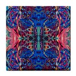 Cobalt arabesque Tile Coaster Front