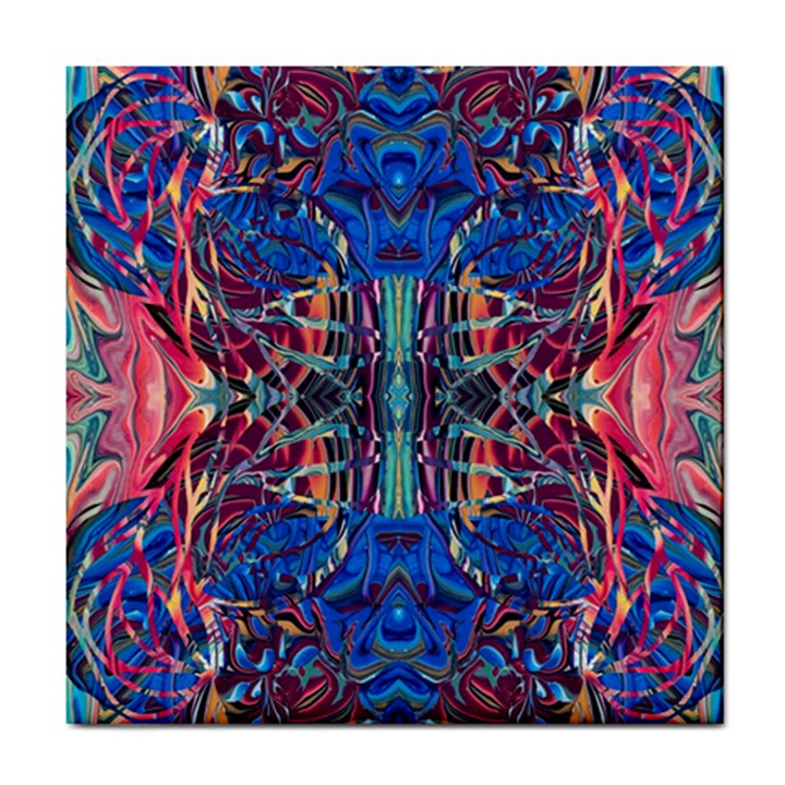 Cobalt arabesque Tile Coaster