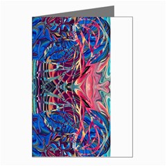 Cobalt Arabesque Greeting Cards (pkg Of 8) by kaleidomarblingart