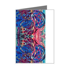 Cobalt Arabesque Mini Greeting Card by kaleidomarblingart