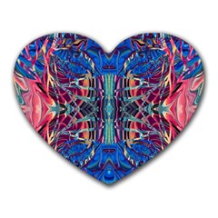 Cobalt Arabesque Heart Mousepad by kaleidomarblingart