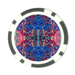 Cobalt Arabesque Poker Chip Card Guard by kaleidomarblingart