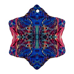 Cobalt Arabesque Snowflake Ornament (two Sides) by kaleidomarblingart