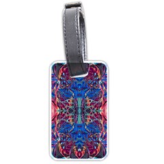 Cobalt Arabesque Luggage Tag (one Side) by kaleidomarblingart