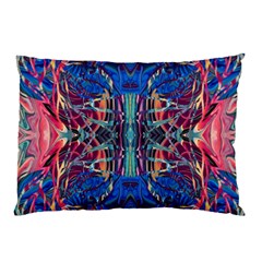 Cobalt Arabesque Pillow Case (two Sides) by kaleidomarblingart