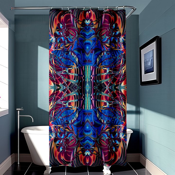 Cobalt arabesque Shower Curtain 36  x 72  (Stall) 