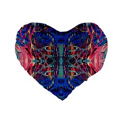 Cobalt Arabesque Standard 16  Premium Heart Shape Cushions by kaleidomarblingart