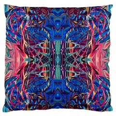 Cobalt Arabesque Standard Premium Plush Fleece Cushion Case (two Sides) by kaleidomarblingart