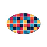 Square Plaid Checkered Pattern Sticker Oval (10 pack) Front