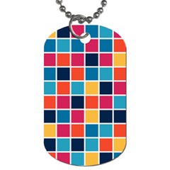 Square Plaid Checkered Pattern Dog Tag (two Sides) by Ravend