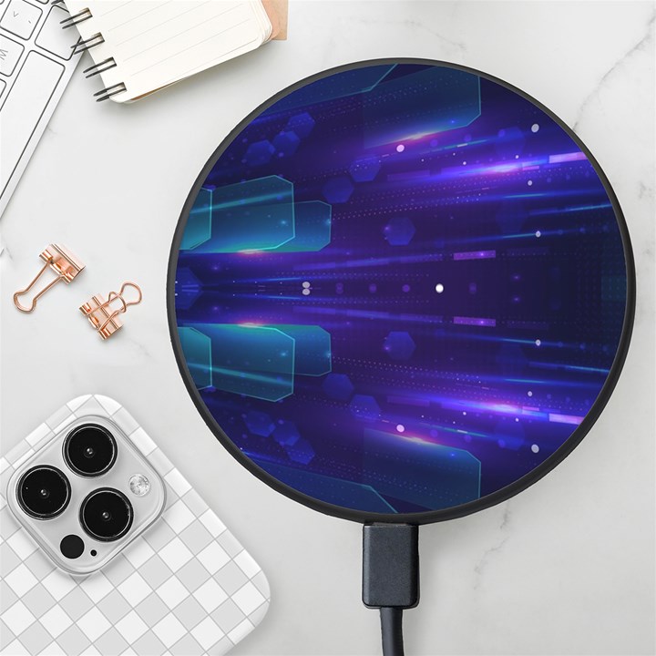 Abstract Colorful Pattern Design Wireless Fast Charger(Black)