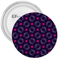 Geometric Pattern Retro Style 3  Buttons by Ravend