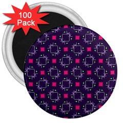 Geometric Pattern Retro Style 3  Magnets (100 Pack) by Ravend