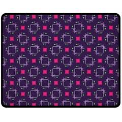 Geometric Pattern Retro Style One Side Fleece Blanket (medium) by Ravend