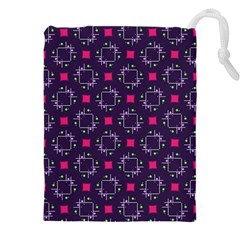 Geometric Pattern Retro Style Drawstring Pouch (4xl) by Ravend