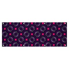 Geometric Pattern Retro Style Banner And Sign 8  X 3  by Ravend