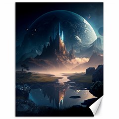 Space Planet Universe Galaxy Moon Canvas 18  X 24  by Ravend